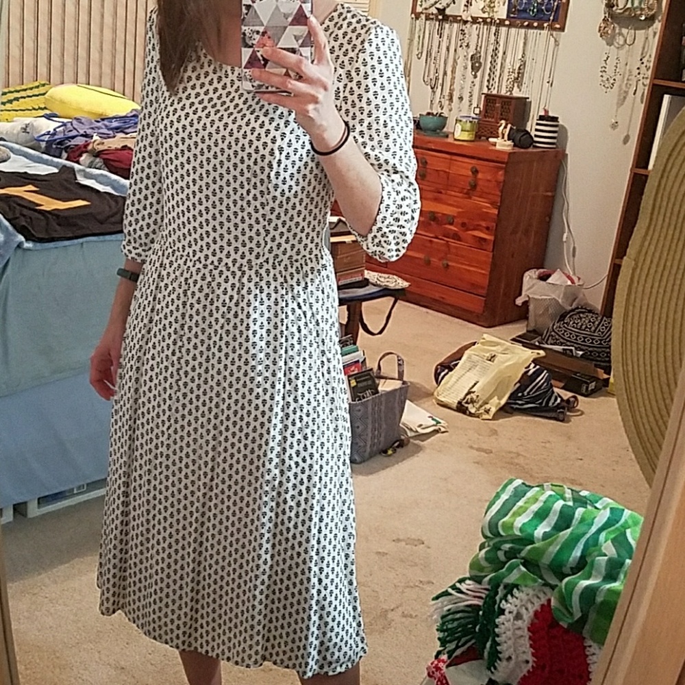 White patterned dress